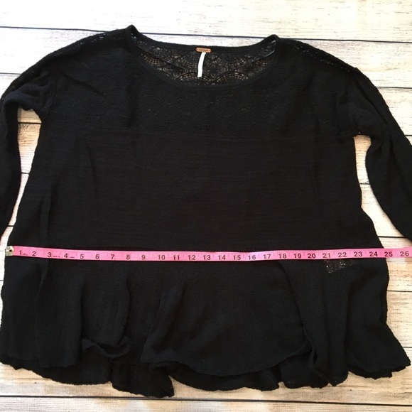 Free People linen blend peplum oversize sweater XS - Picture 6 of 8